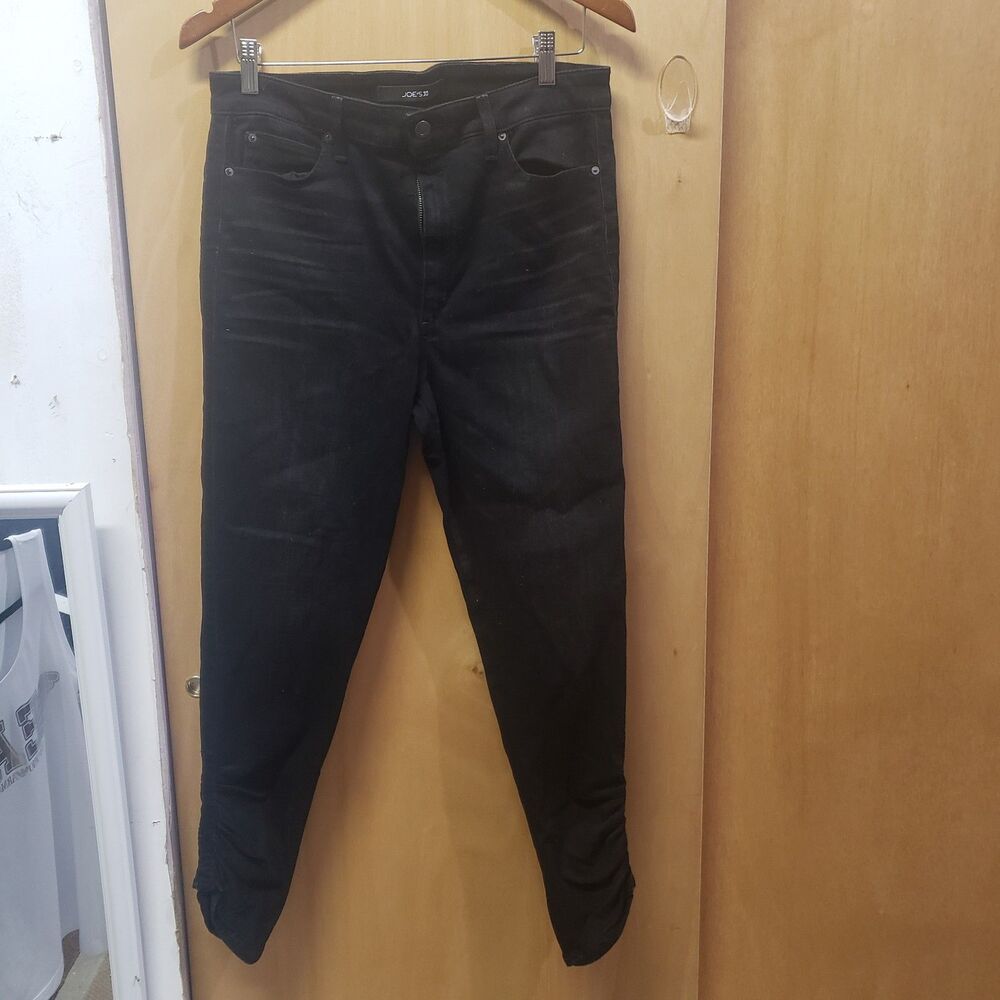 Joe's Jeans Charlie Ruched Hem Skinnys in Luciana Black Wash Jeans Sz 31 OOO - Picture 5 of 8